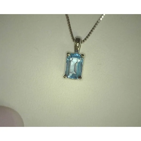 14K White Gold Sky Blue Topaz Pendant Diny's Jewelers Middleton, WI