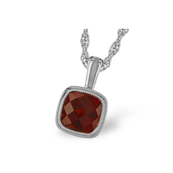 14K White Gold Garnet Bezel Pendant Diny's Jewelers Middleton, WI