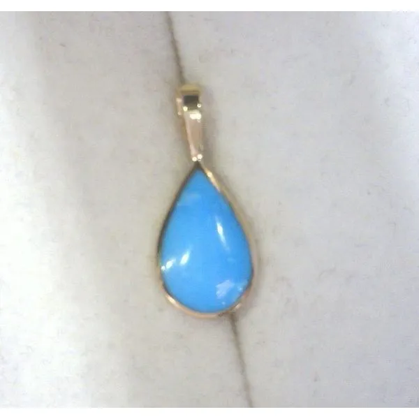 14KT Yellow Gold KABANA Pendant Sleeping Beauty Turqouise Image 2 Diny's Jewelers Middleton, WI
