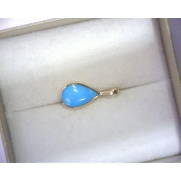 14K Yellow Paua Shell Inlay Turquoise Pendant Diny's Jewelers Middleton, WI