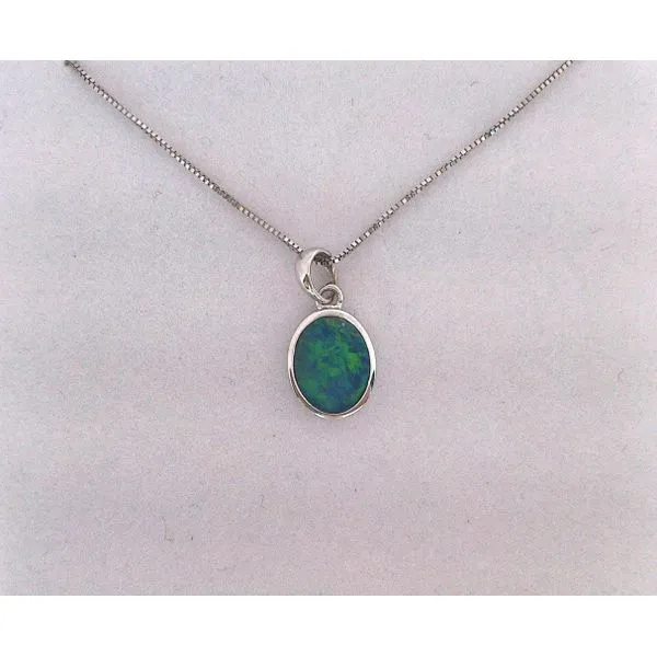 14KT White Gold Opal Pendant Diny's Jewelers Middleton, WI