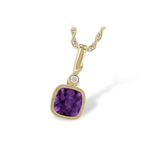 14K Yellow Gold Diamond and Amethyst Necklace Diny's Jewelers Middleton, WI