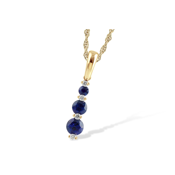 14K White Gold Sapphire and Diamond Pendant Necklace Diny's Jewelers Middleton, WI