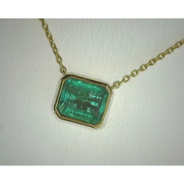 14K Yellow Gold Emerald Bezel Necklace Diny's Jewelers Middleton, WI