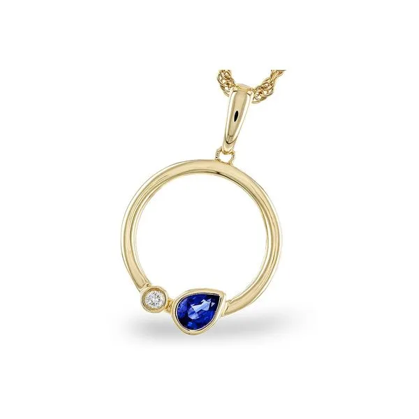 14K Yellow Gold Sapphire Pendant Necklace Diny's Jewelers Middleton, WI