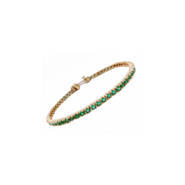 14K Yellow Gold Emerald Line Bracelet Diny's Jewelers Middleton, WI