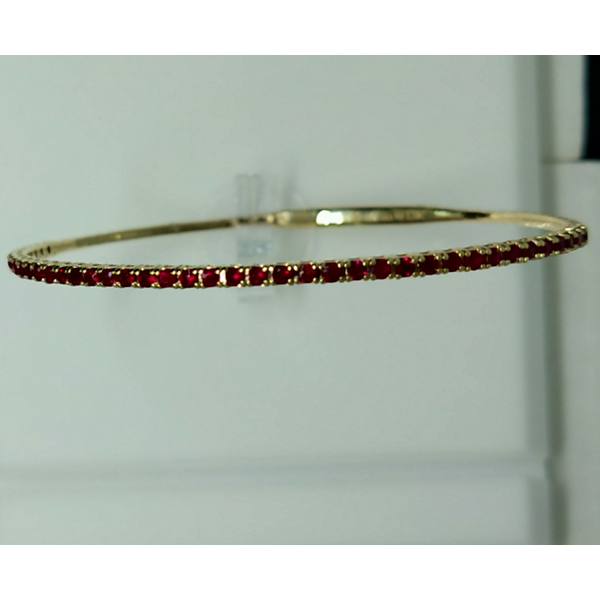 14K Yellow Gold Ruby Bangle Flex Bracelet Diny's Jewelers Middleton, WI