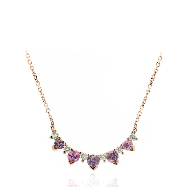 14K Rose Gold Pink Sapphire and Diamond Necklace Diny's Jewelers Middleton, WI