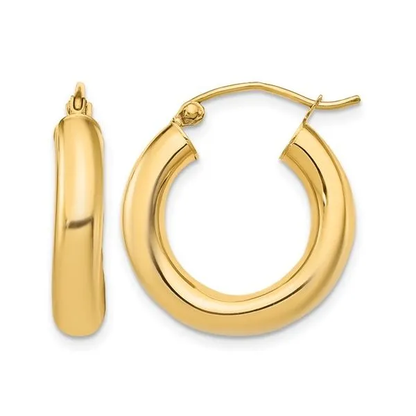 14KY Earrings Tube Hoop Image 2 Diny's Jewelers Middleton, WI