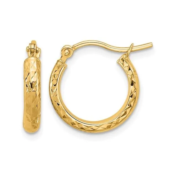 10KY ERG HOOP D/C S/D 15x2.8mm Diny's Jewelers Middleton, WI