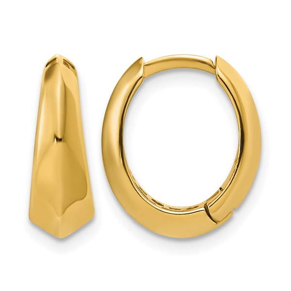 14K Yellow Gold Polished Hinged Hoop Earrings Diny's Jewelers Middleton, WI