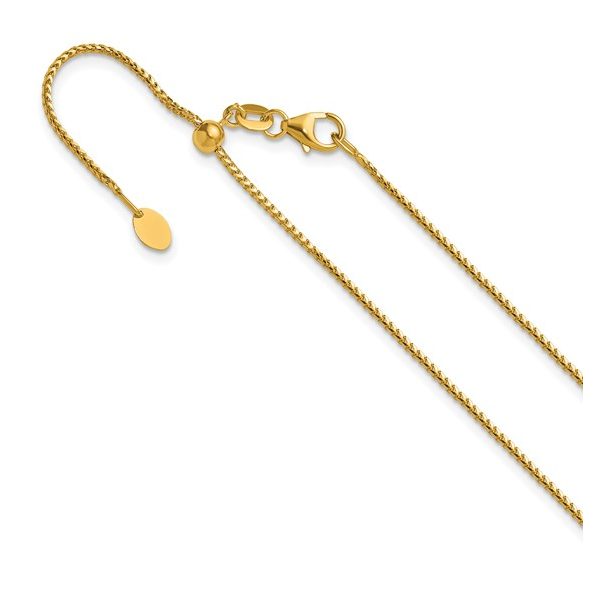 14K Yellow Gold Adjustable 1.1mm Franco Chain 26