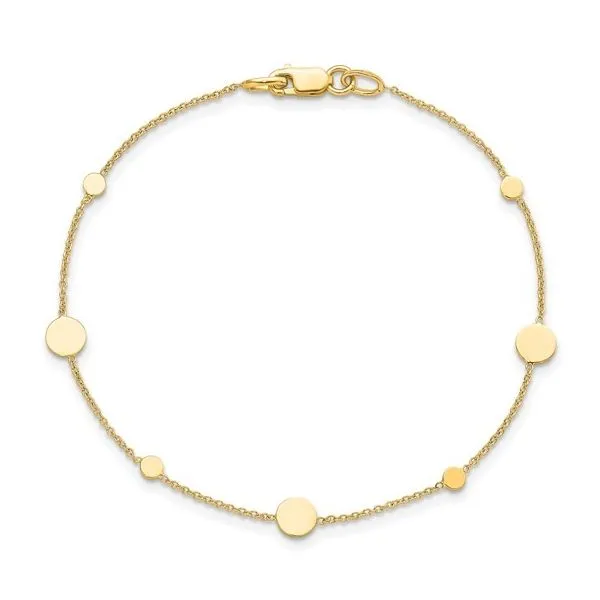 14KT Yellow Gold Bracelet with discs Diny's Jewelers Middleton, WI