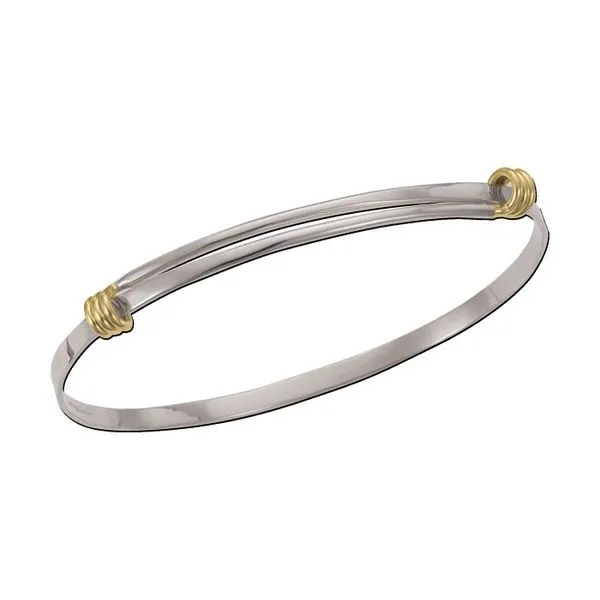 Petite Signature Silver and 14Kt Yellow Wrap Bracelet Diny's Jewelers Middleton, WI