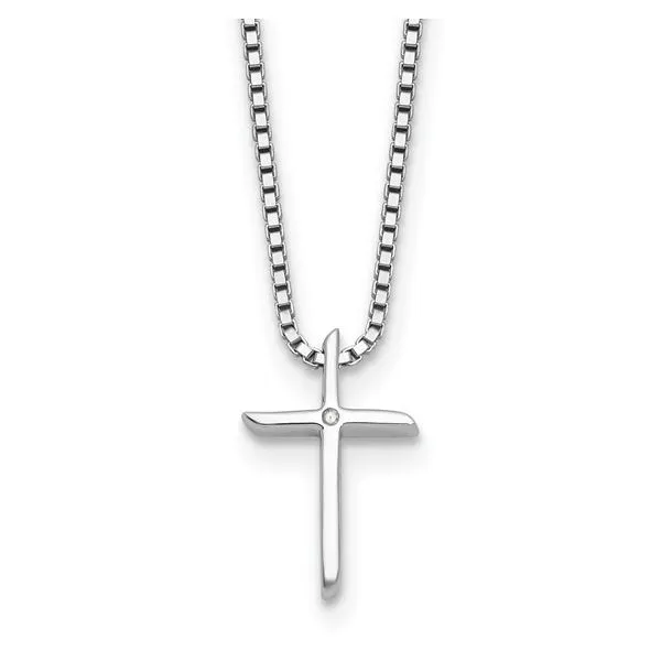 Sterling Silver Cross White Ice Necklace Diny's Jewelers Middleton, WI