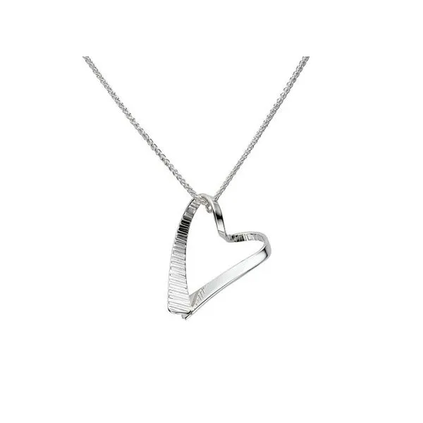 Sterling Silver Cherish Heart Charm Necklace Diny's Jewelers Middleton, WI
