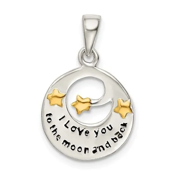 SS/GP Charm Love You To The Moon and Back Diny's Jewelers Middleton, WI