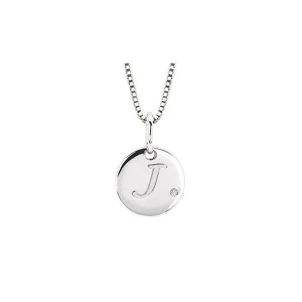 Sterling Silver Pendant Disc Initial Diny's Jewelers Middleton, WI