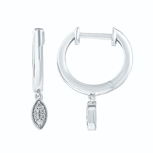 Sterling Silver Diamond Huggie Hoop Earrings Diny's Jewelers Middleton, WI