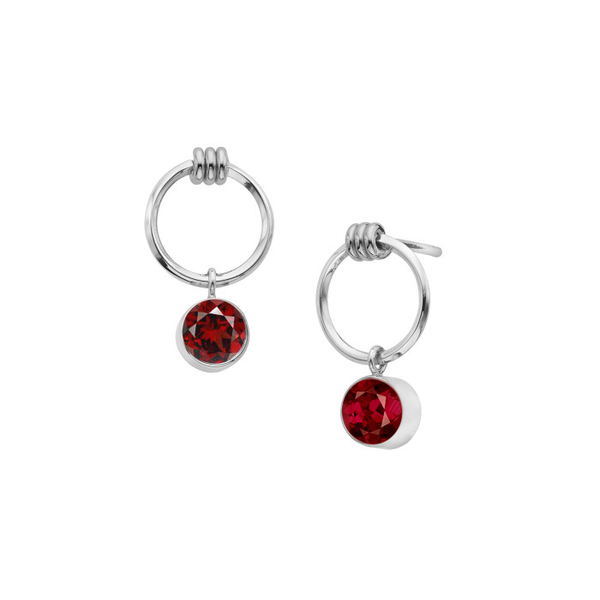 Mira Sterling Silver Faceted Garnet Earrings Diny's Jewelers Middleton, WI