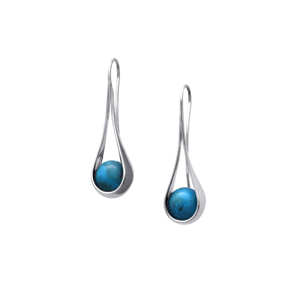 Sterling Silver Captivating Swing Earrings Turquoise Diny's Jewelers Middleton, WI