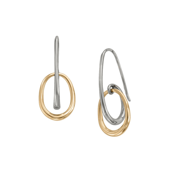 Halo Sterling Silver and 14K Yellow Gold Earrings Diny's Jewelers Middleton, WI