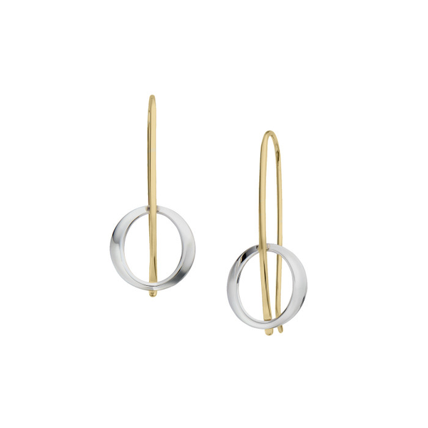 Chime Sterling Silver & 14K Yellow Gold Earrings Diny's Jewelers Middleton, WI