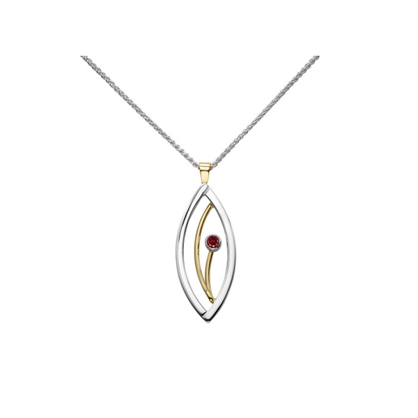 Flora Rhodolite Garnet Pendant Sterling Silver and 14K Yellow Gold Diny's Jewelers Middleton, WI