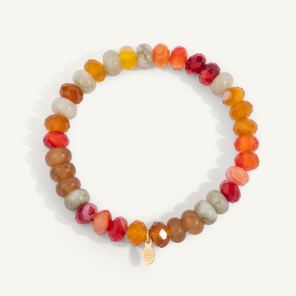 Orange Yellow Brown and Green Golden Hour Gemstone Bead Bracelet - 8MM Diny's Jewelers Middleton, WI