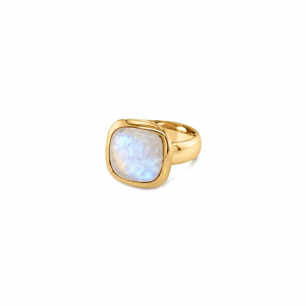 14K Gold Vermeil Rainbow Moonstone Ring Diny's Jewelers Middleton, WI