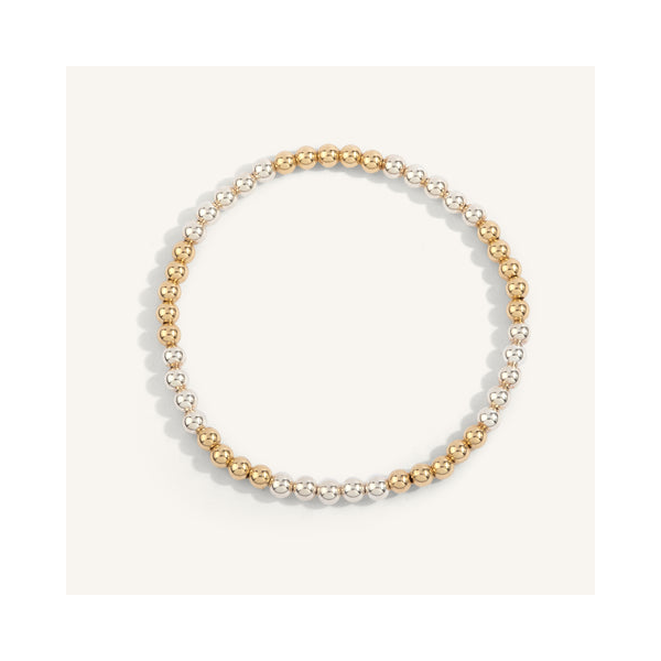 14K Gold Filled & Sterling Silver Two Tone Beaded Bracelet Diny's Jewelers Middleton, WI