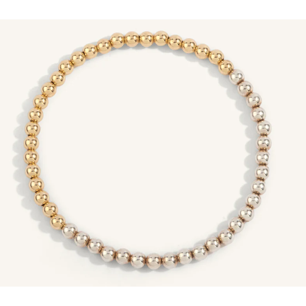 Dee B 14KT GF/SS Brac 4MM Bead Half& Half Diny's Jewelers Middleton, WI