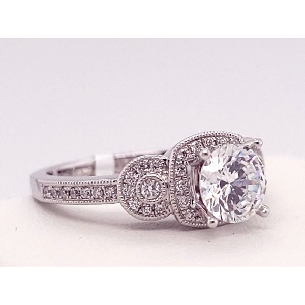Diamond Semi-Mount Ring Image 3 Dolabany Jewelers Westwood, MA