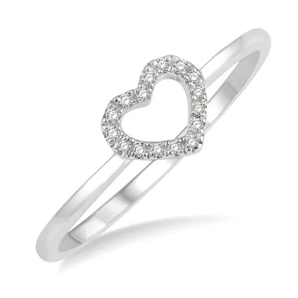 10K White Gold Heart Diamond Fashion Ring Doland Jewelers, Inc. Dubuque, IA