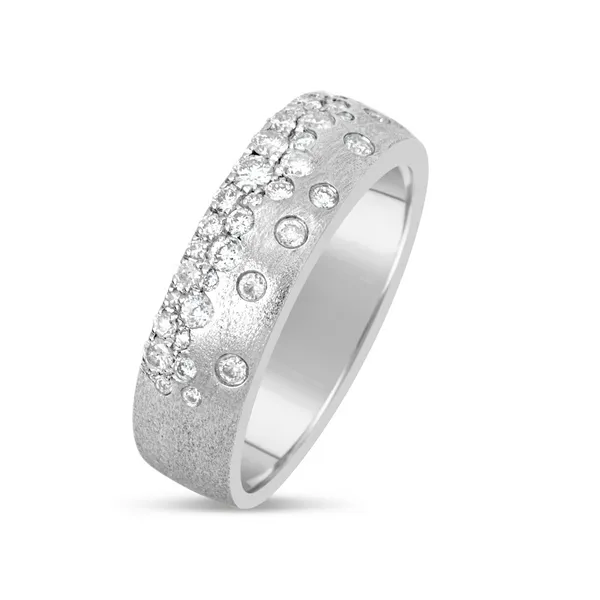 White 14K Gold Confetti Satin Diamond Fashion Ring Doland Jewelers, Inc. Dubuque, IA