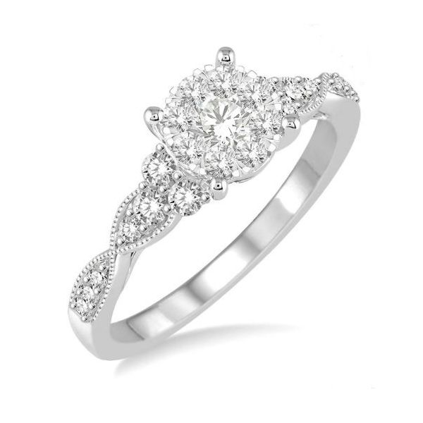 White 14Kt Cluster Diamond Ring Image 2 Doland Jewelers, Inc. Dubuque, IA