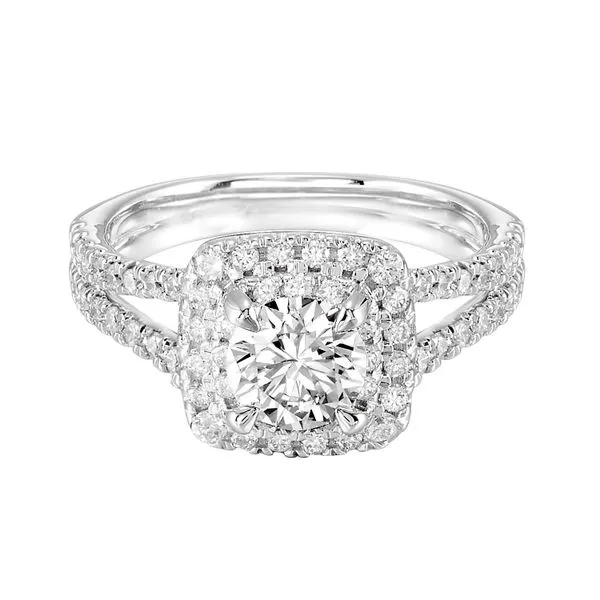 White 14Kt Halo Lab Diamond Ring Doland Jewelers, Inc. Dubuque, IA