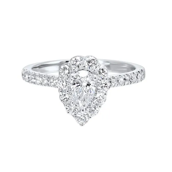 White 14 Karat Halo Lab Diamond Ring Doland Jewelers, Inc. Dubuque, IA