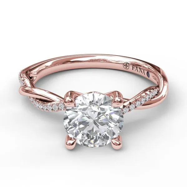 Rose 14Kt In Line Twisted Semi Mount Ring Image 2 Doland Jewelers, Inc. Dubuque, IA