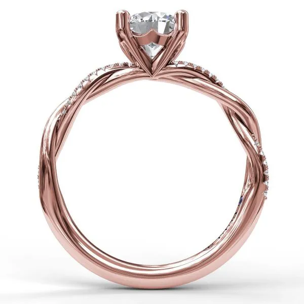 Rose 14Kt In Line Twisted Semi Mount Ring Image 3 Doland Jewelers, Inc. Dubuque, IA