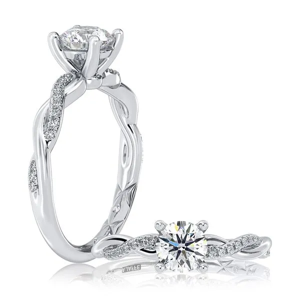White 14Kt Twisted Diamond Semi Mount Ring Doland Jewelers, Inc. Dubuque, IA