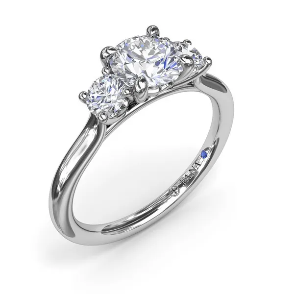 White 14Kt 3 Stone Semi Mount Ring Doland Jewelers, Inc. Dubuque, IA