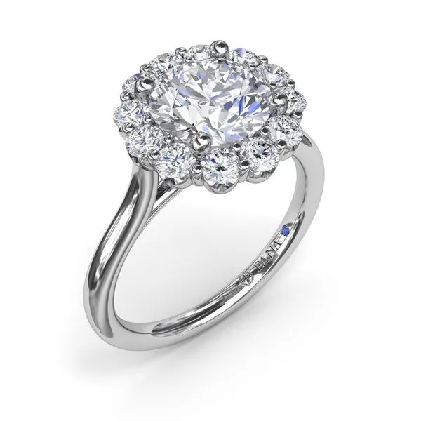 14K White Gold Halo Semi Mount Ring Doland Jewelers, Inc. Dubuque, IA