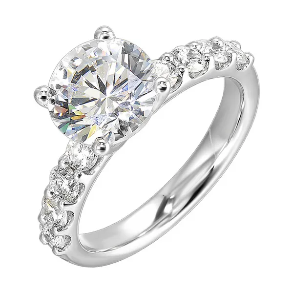 White 14 Karat Diamond & CZ Semi Mount Ring Doland Jewelers, Inc. Dubuque, IA