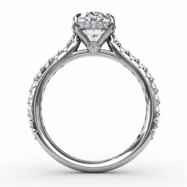 White 14K White Gold Oval Cubic Zirconia Semi Mount Ring Image 3 Doland Jewelers, Inc. Dubuque, IA