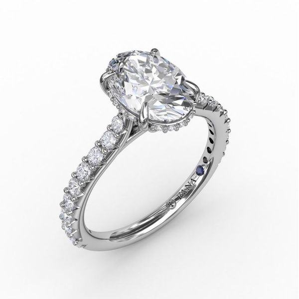 White 14K White Gold Oval Cubic Zirconia Semi Mount Ring Doland Jewelers, Inc. Dubuque, IA