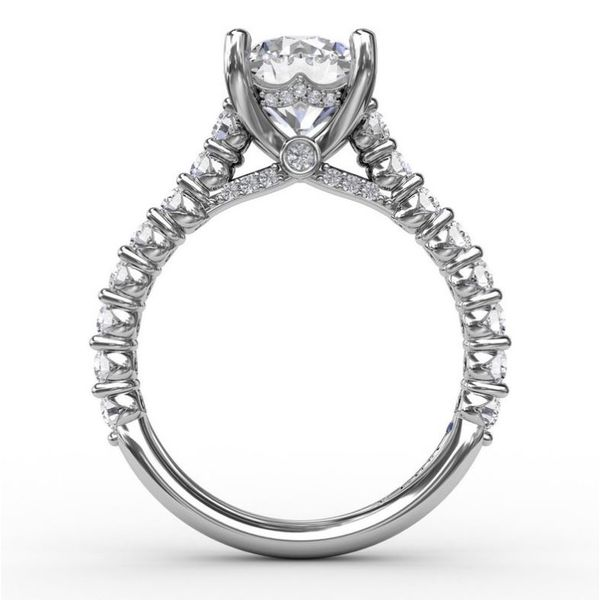 White 14Kt In Line Cathedral Semi Mount Ring Image 2 Doland Jewelers, Inc. Dubuque, IA