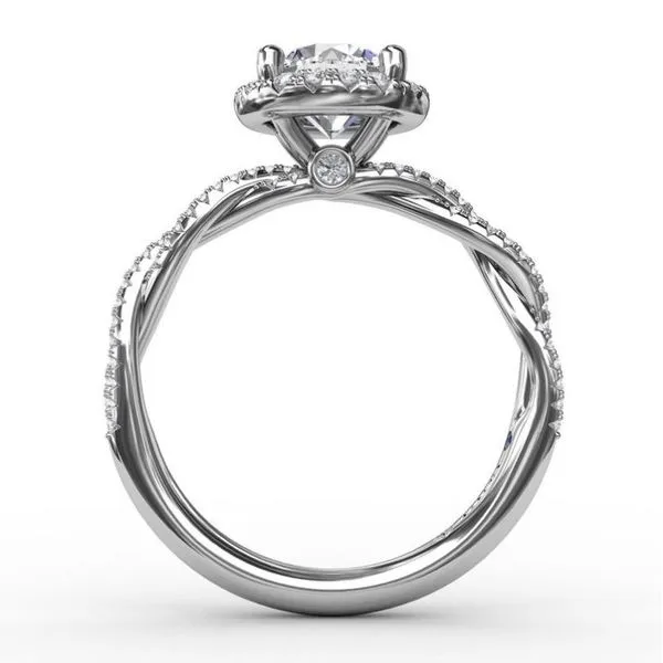 White 14Kt Halo Twisted Semi Mount Ring Image 3 Doland Jewelers, Inc. Dubuque, IA