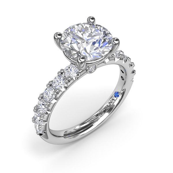 White 14K In Line Semi Mount Ring with Round Diamonds Doland Jewelers, Inc. Dubuque, IA