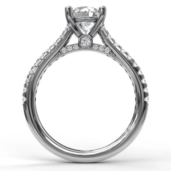White 14 Karat Cathedral Semi Mount Ring Image 2 Doland Jewelers, Inc. Dubuque, IA